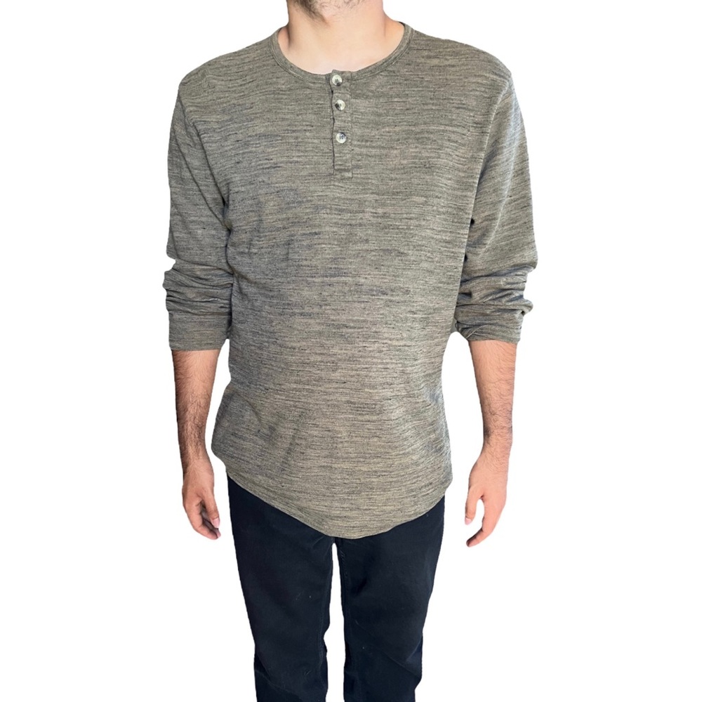 Rustic Souls Olive Mens Button Thermal Shirt